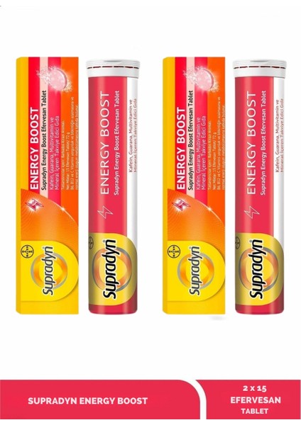 Energy Boost 15 Efervesan Tablet x 2 Adet