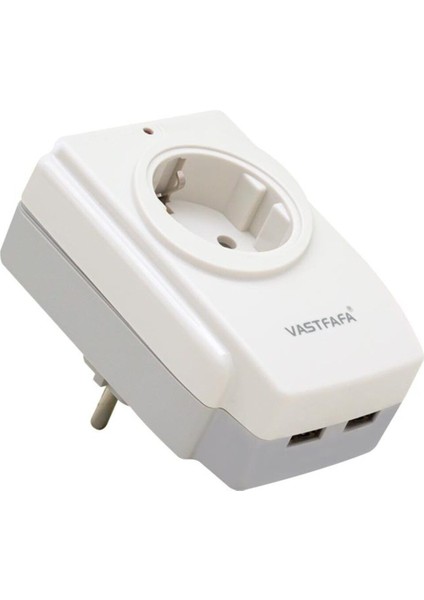 SM-120U Akım Korumalı 2xusb Çıkışlı Tekli Priz (16A-3680W) (3155)