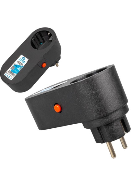 Tekli Siyah Oval Kasa Termal Akım Korumalı Priz (10A-2500W) (4434)