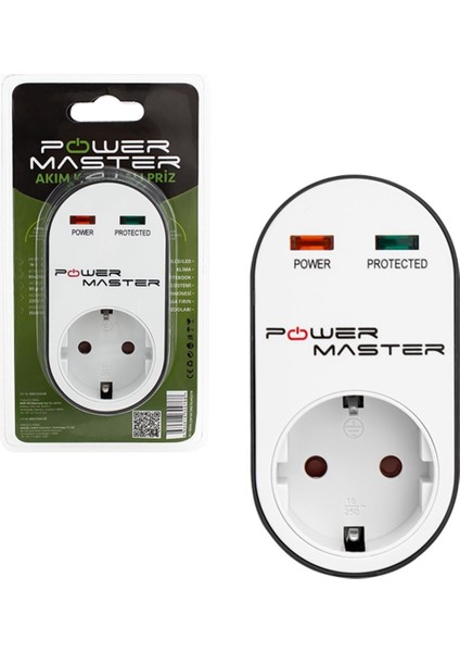 Tekli Siyah Oval Kasa Termal Akım Korumalı Priz (10A-2500W) (4434)