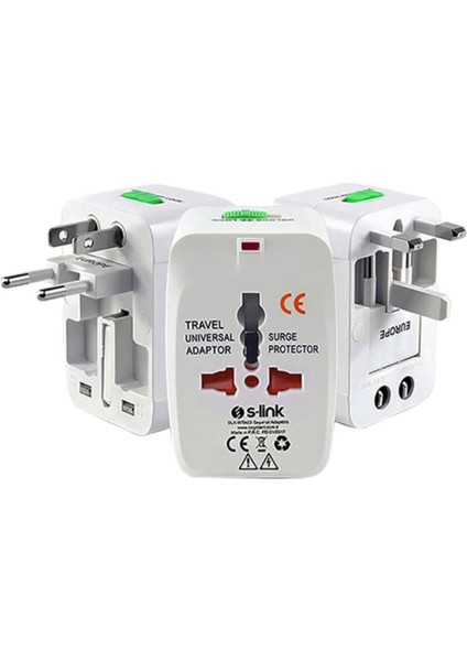 Beyaz Universal Seyahat Adaptörü Çoklu Çin Hong Kong Priz Çevirici Adaptör