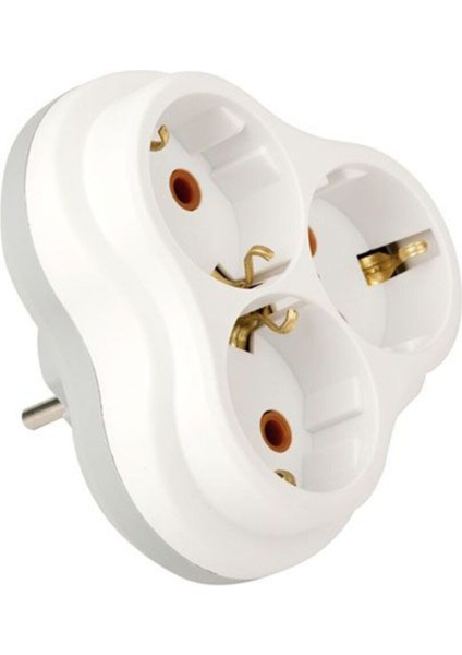 Topraklı Priz Çoğaltıcı 3'lü Golyat (Yonca Tip) Topraklı Erkek Fiş KPF5050005
