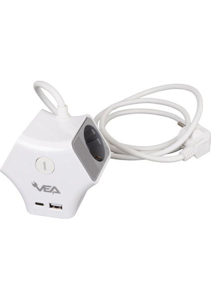 G903YC 3lü Usb+ Type-C Girişli Anahtarlı 1.5 Metre Grup Priz