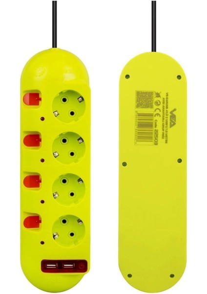 4 Toprak Prizli 150 Cm Kablolu 2 x Usb Çıkışlı Grup Priz AXE5-Q13 fiyatları