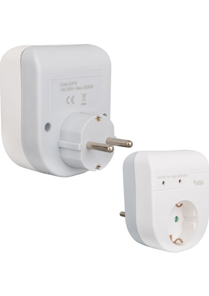 Mlvx Vea VE-22416 16 Amper - 3500 Watt LED Göstergeli Tekli Akım Korumalı Priz Mlv Blsm modelleri