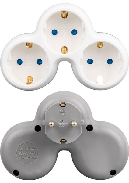 3'lü Priz Akım Korumalı Çocuk Korumalı Yonca Tip Sıva Üstü Golyat Üçlü Priz