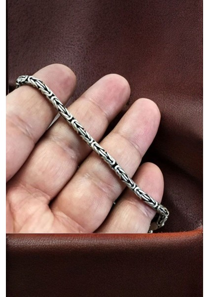 925 Ayar Gümüş 3.5 mm Yuvarlak Kral Bileklik