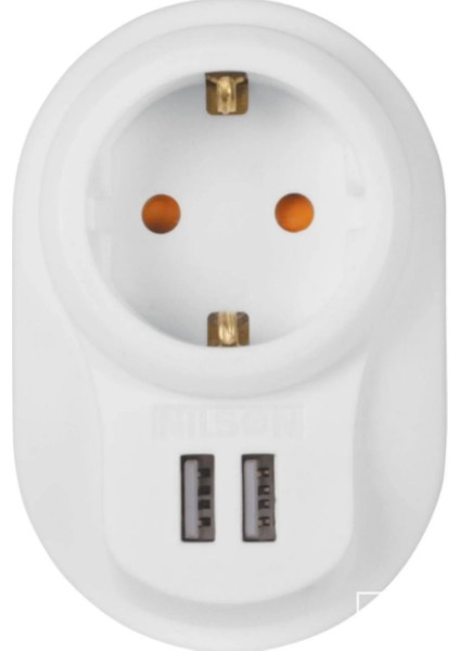 Asyagrup Nilson 2xusb Tekli Akım Korumalı Priz - 2 Adet
