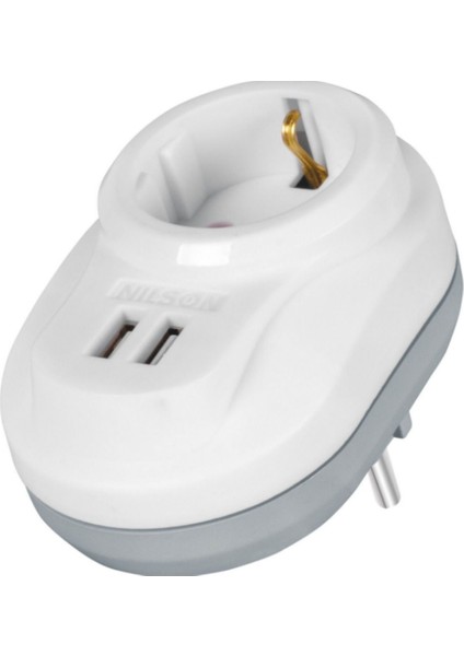 Asyagrup Nilson 2xusb Tekli Akım Korumalı Priz - 2 Adet fiyatları