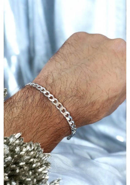 925 Ayar Gümüş 5.5 mm Gurmet Modeli Erkek Gümüş Bileklik fiyatları