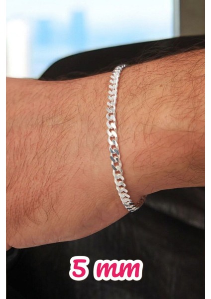 925 Ayar Gümüş 5 mm Gurmet Modeli Erkek Gümüş Bileklik modelleri