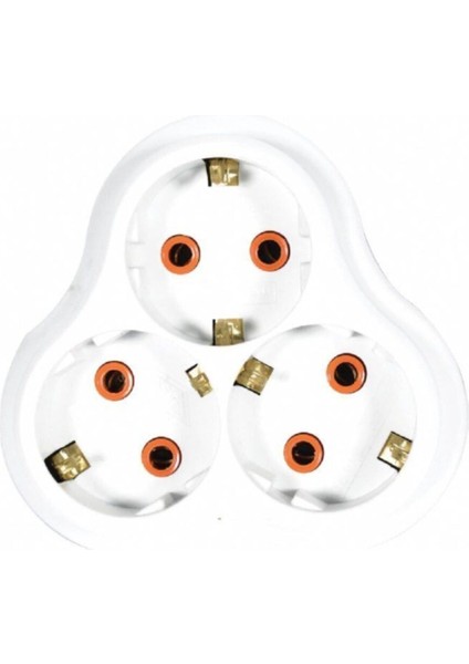 Beyaz Kaliteli Isıya Dayanıklı Golyat Üçlü Grup Priz Axe7-I3