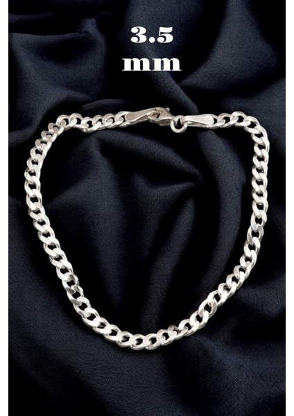 925 Ayar Gümüş 3.5 mm Gurmet Modeli Erkek Gümüş Bileklik