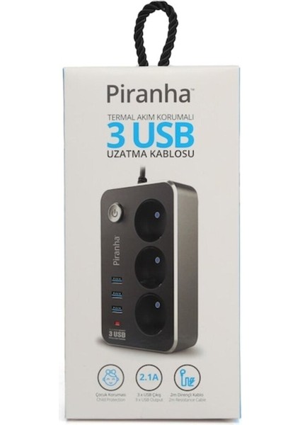 Tüm Cihazlarınız İçin Tek Bir Priz 3 Priz 3 USB Aç-Kapa Tuşlu Şarj İstasyonu