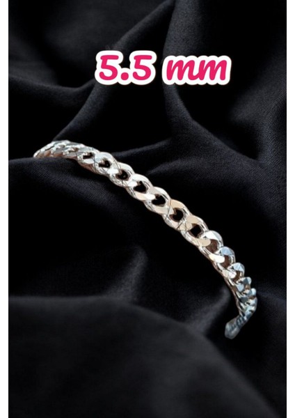 925 Ayar Gümüş 5.5 mm Gurmet Modeli Erkek Gümüş Bileklik