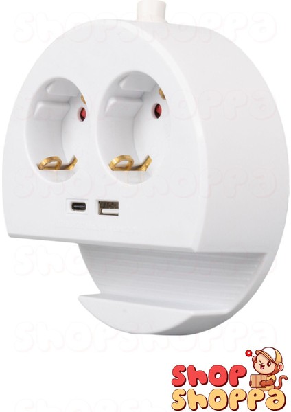 2'li Telefon Standlı Çoklu Grup Priz, 1xusb 1xtype-C Girişli, 1.5 mt Kablolu, 3680W 16A modelleri