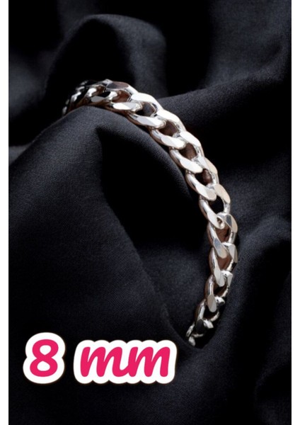 925 Ayar Gümüş 8 mm Gurmet Modeli Erkek Gümüş Bileklik