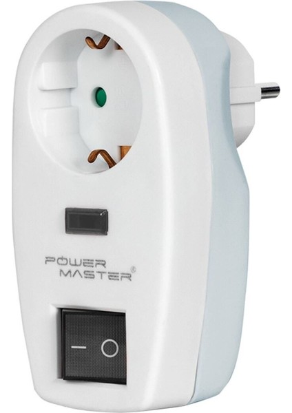 Topraklı 16 Amper 3500 Watt LED Göstergeli Anahtarlı Tekli Beyaz Akım Korumalı Priz