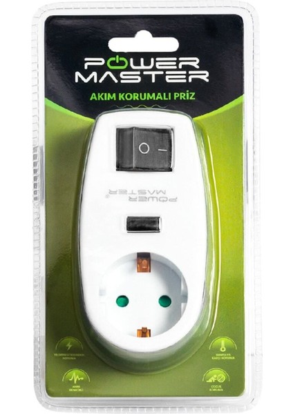 Topraklı 16 Amper 3500 Watt LED Göstergeli Anahtarlı Tekli Beyaz Akım Korumalı Priz fiyatları