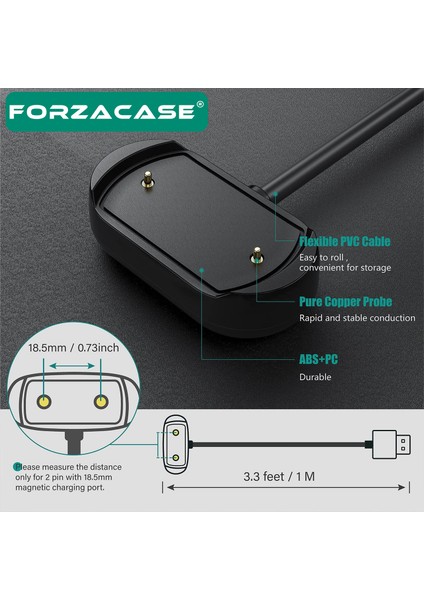 Amazfit Gtr 4 - 4 Pro / Gtr 3 - 3 Pro ile Uyumlu USB Manyetik Şarj Kablosu 1 Metre - FC017 indirimleri