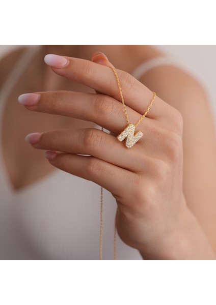 925 Ayar Sarı Altın Kaplama Harfli --N Harfi Gümüş Kolye fiyatları