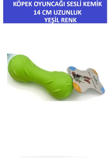 Plastik Tırtıklı Sesli Köpek Oyuncağı - Kemik Şekilli- 14 cm Boy