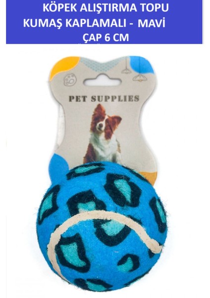 Kumaş Kaplamalı Köpek Alıştırma Topu (6 cm Çap) Dayanıklı - Tenis Topu Sertliğinde