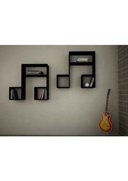 Dekoratif Müzik Notası Duvar Rafı/kitaplık