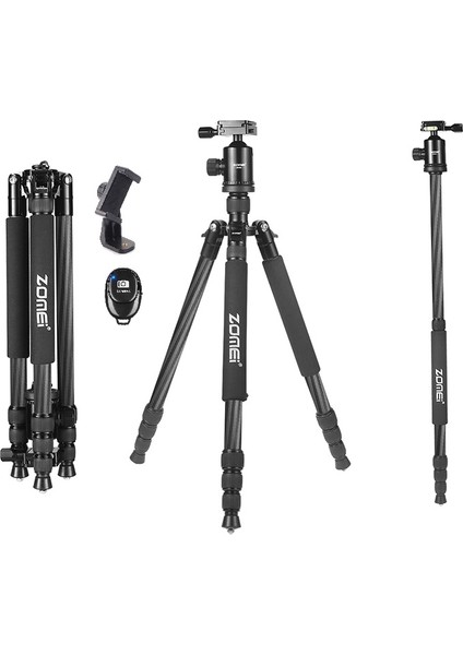 Z818C Profesyonel Karbon Fiber Tripod-Monopod-Ultra Hafif MATERYAL-16KG Kapasite