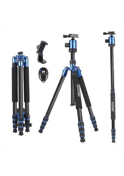 Z818C Profesyonel Karbon Fiber Tripod-Monopod-Ultra Hafif MATERYAL-16KG Kapasite