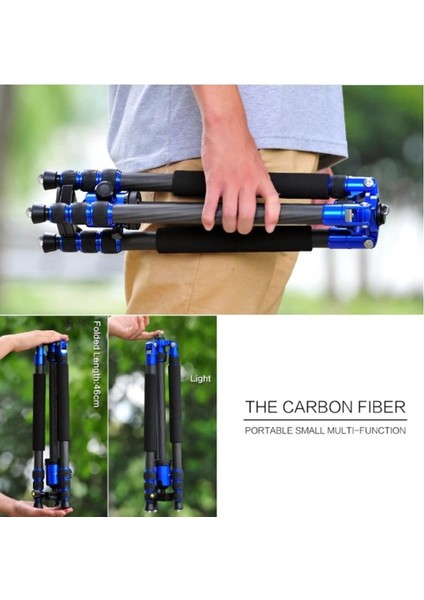 Z818C Profesyonel Karbon Fiber Tripod-Monopod-Ultra Hafif MATERYAL-16KG Kapasite