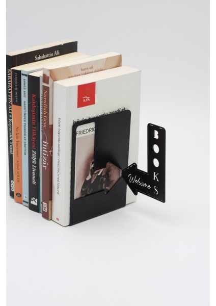 Books Welcome Yazılı Metal Kitap Desteği - Kitap Tutucu - Ev ve Ofis Dekoratif Aksesuar (2 Li Set) fiyatları
