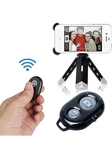 Remote Shutter Deklanşör Düğmesi Uyumlu Kamera Ios Android Uzaktan Kumanda Bluetooth Kablosuz Yeni