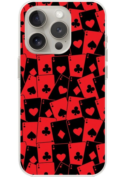 Apple iPhone 11 Pro Max Uyumlu Şeffaf Kılıf Iskambil Tasarımlı 2