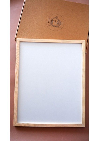 Ahşap Çerçeve Iç Ölçü 35 x 50 cm Premium Frame Siyah & Beyaz & Ahşap Çerçeve