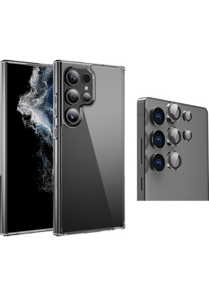 Samsung Galaxy S24 Ultra Kılıf Sararma Yapmayan Zore Droga Kapak + Safir Kamera Lens Koruyucu