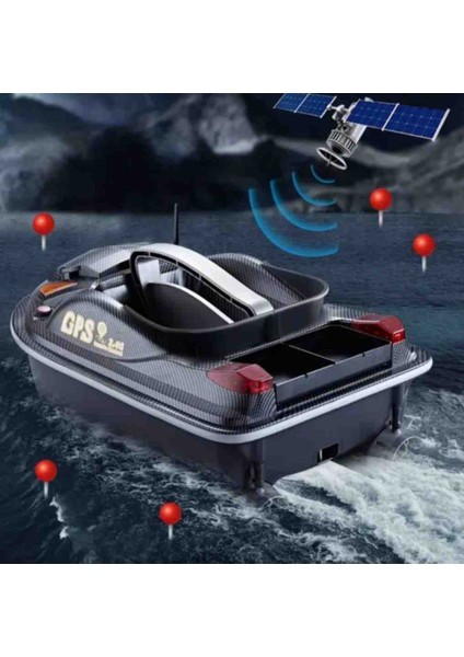 Sazan Yemleme (Tekne ve Botu)Gps Model Tek Kumanda 650 Metre Oto Pilot Eve Dönüş Otomotik Büyük Boy