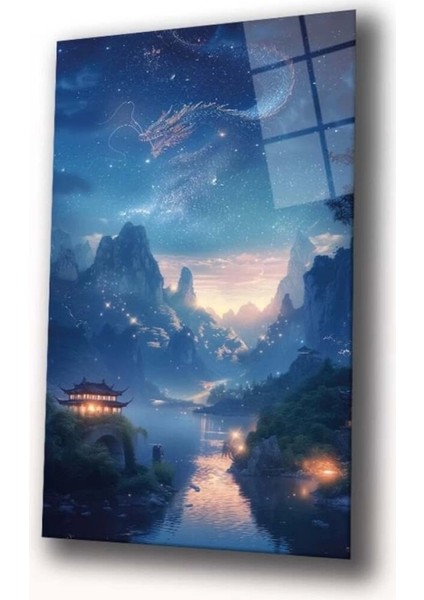 Geceye Sessiz Çığlık Cam Tablo Hediyelik Büyük Tablo Ev Ofis Dekoru fiyatları