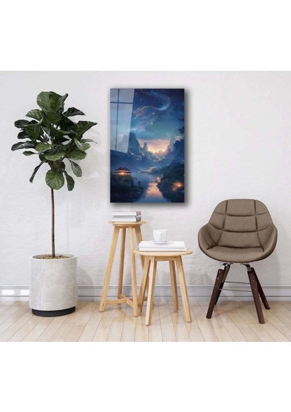 Geceye Sessiz Çığlık Cam Tablo Hediyelik Büyük Tablo Ev Ofis Dekoru modelleri