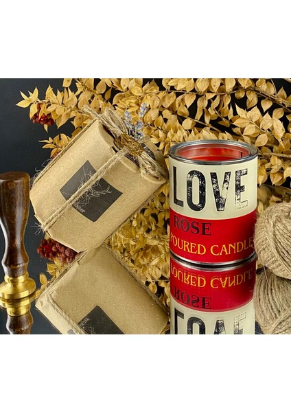 I Love Rose: Gül Kokulu mum Dekoratif Hediyelik Özel Tasarım Doğal Vegan Soya Wax Mumu. 250gr. fiyatları