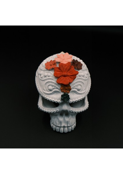 Frida Kahlo Çiçekli Kuru Kafa Tealight