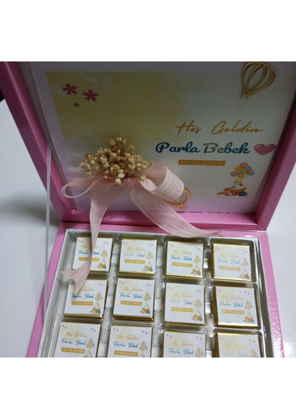 Pembe Kutulu Etiketli Bebek Mevlüd-I Çikolatasıe