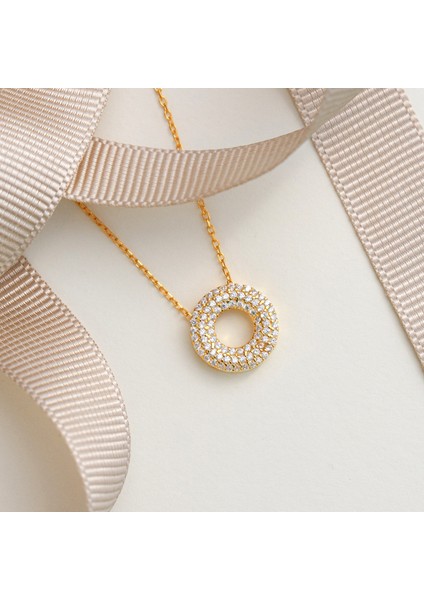 95 Ayar Sarıaltın Kaplama Harfli --O Harfi Gümüş Kolye