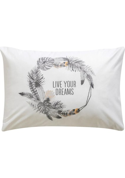 Lcw Home Karışık Yazı Baskılı Pamuklu Yastık Kılıfı 2'li 50X70 cm