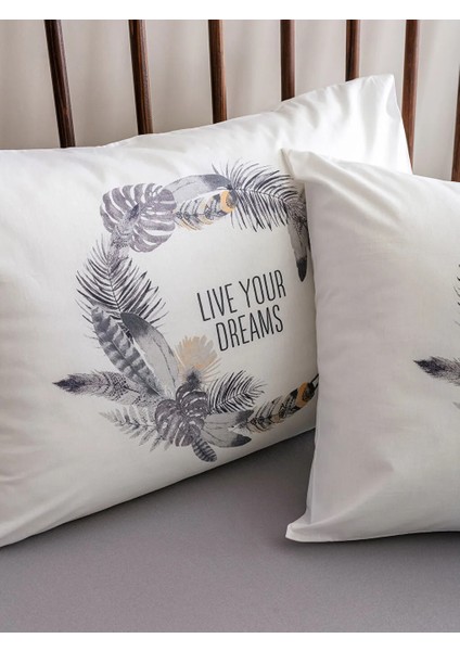 Lcw Home Karışık Yazı Baskılı Pamuklu Yastık Kılıfı 2'li 50X70 cm