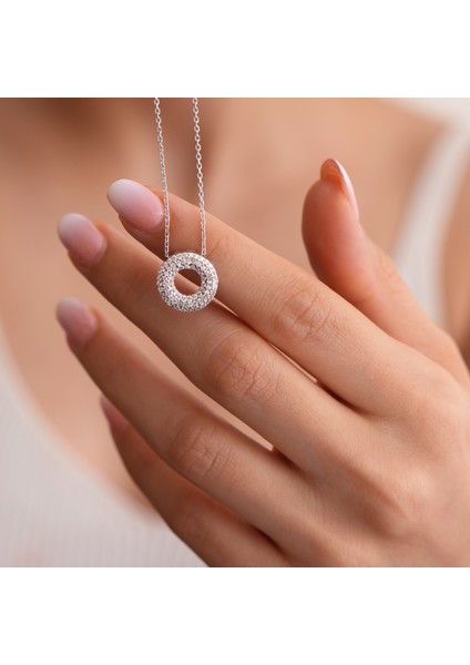 925 Ayar Radyum Kaplama Harfli --O Harfi Gümüş Kolye