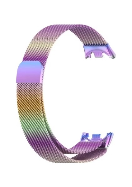 Xiaomi Mi Band 9 / Mi Band 8 Uyumlu Hasır Mıknatıslı Metal Kordon