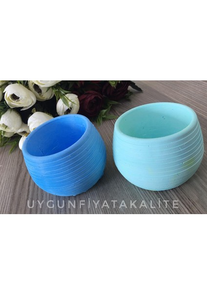 Ipek Hobi Oval Çizgili Saksı Kokulutaş Silikon Kalıp