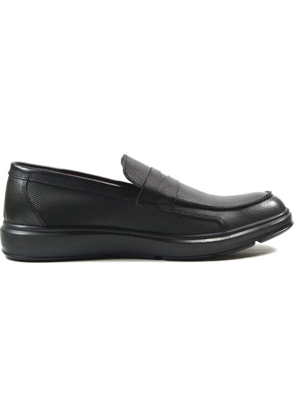 G.83 Deri Siyah Loafer Casual Erkek Ayakkabı