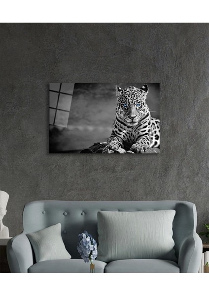 Çita Hayvan Portresi Cam Tablo, Ev ve Ofis Duvar Dekoru, Hediyelik Büyük Temperli 4 mm Cam Tablo modelleri